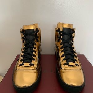 BALLY Gold and Black Sneaker